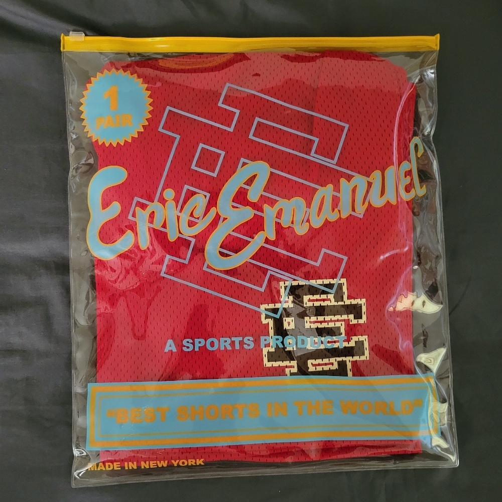 Brand new size xl Eric Emanuel shorts in color red.